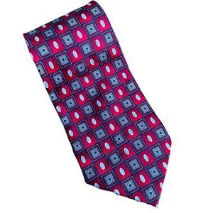 Men's Elegant 100% Silk Necktie Red Black Gray